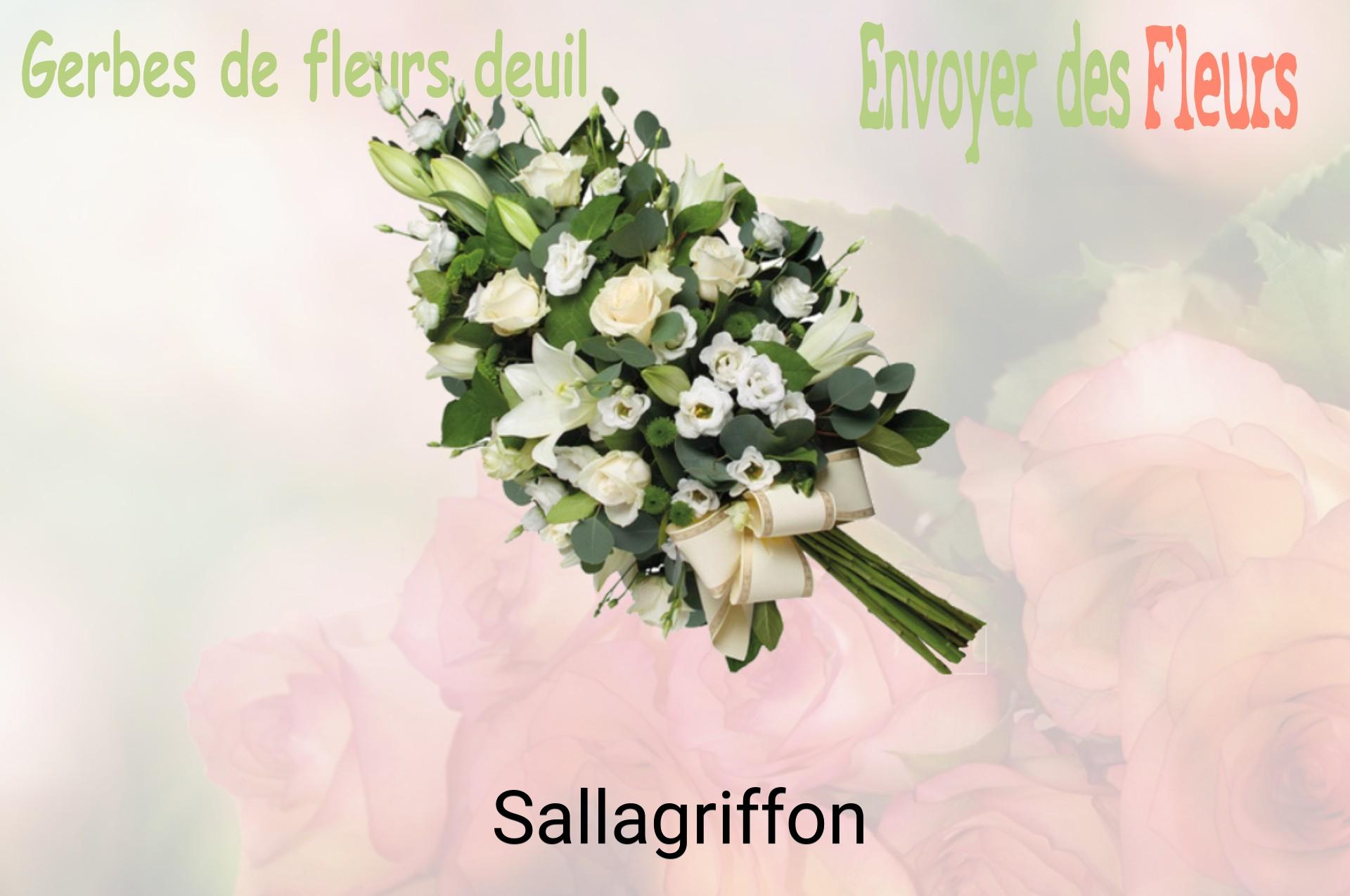 Gerbe de fleurs de deuil livrée à Sallagriffon